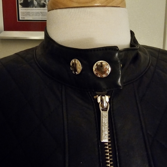 Black Quilted Faux Leather Kardashian Jacket - Picture 3 of 6